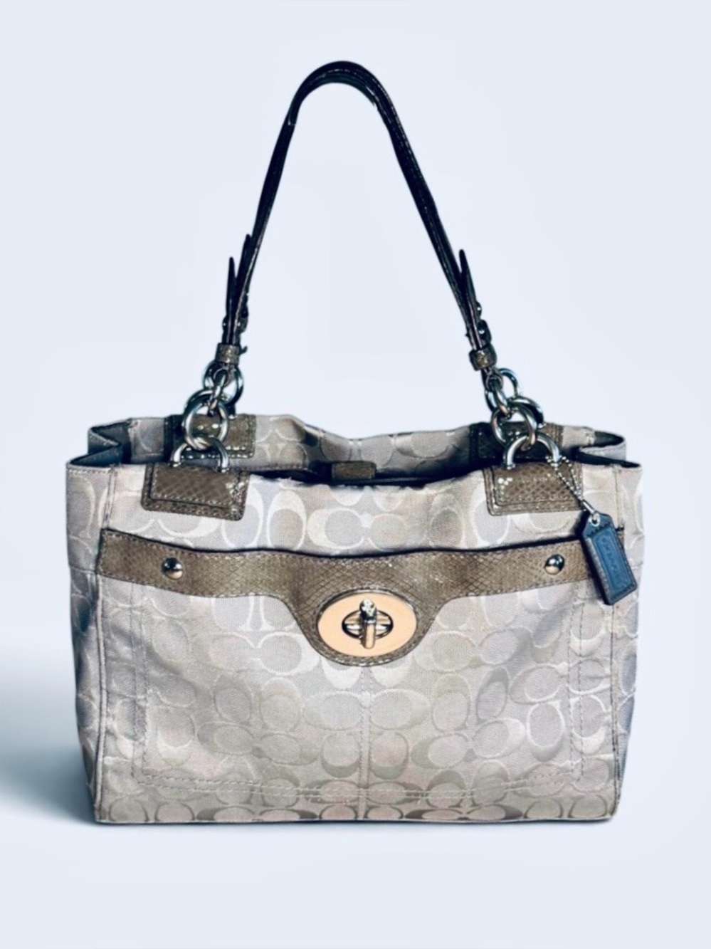 Coach Penelope F16540 Gray Signature Jacquard Carryall Shoulder Bag 2011